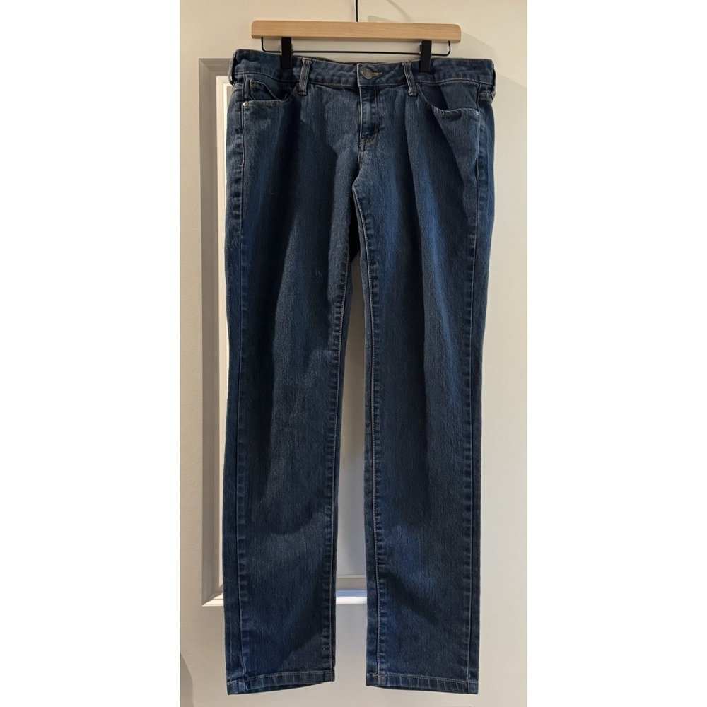 MNG by Mango Ella Jeans Womens 14 Blue Straight Leg Stretch Denim Medium Wash